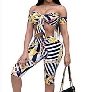 Sexy Floral Strapless two pieces jumpsuit